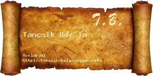 Tancsik Béla névjegykártya
