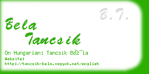 bela tancsik business card